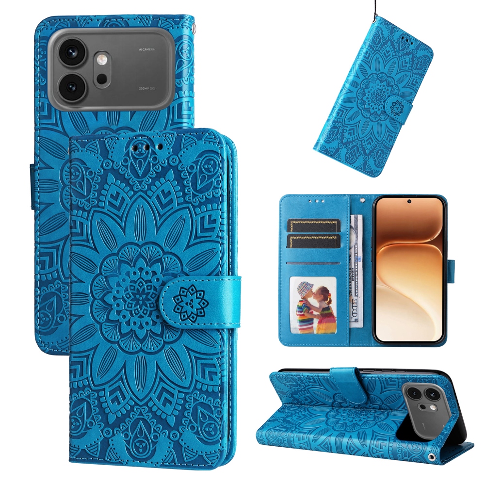 Napraforgó könyv tok Honor 600 Pro 5G/Honor 600 5G - kék