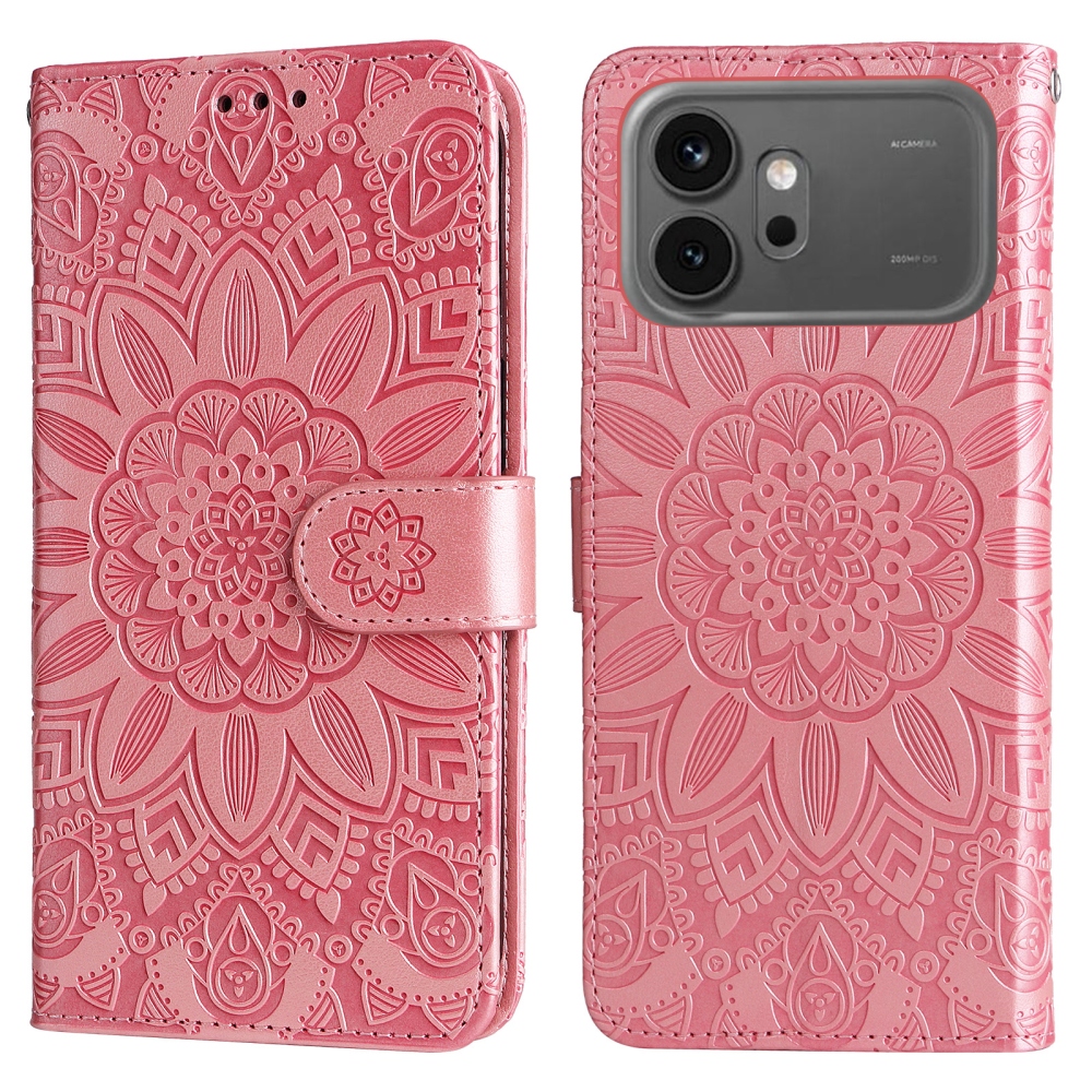Napraforgó könyvtáska Honor 600 Pro 5G/Honor 600 5G - rózsaszín