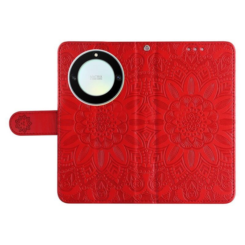 Napraforgó könyvtáska Honor Magic 5 Lite 5G-hez - piros