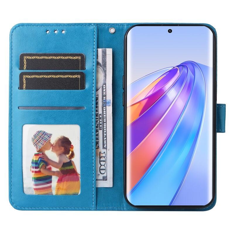 Napraforgó könyv tok a Honor Magic 5 Lite 5G készülékhez - kék