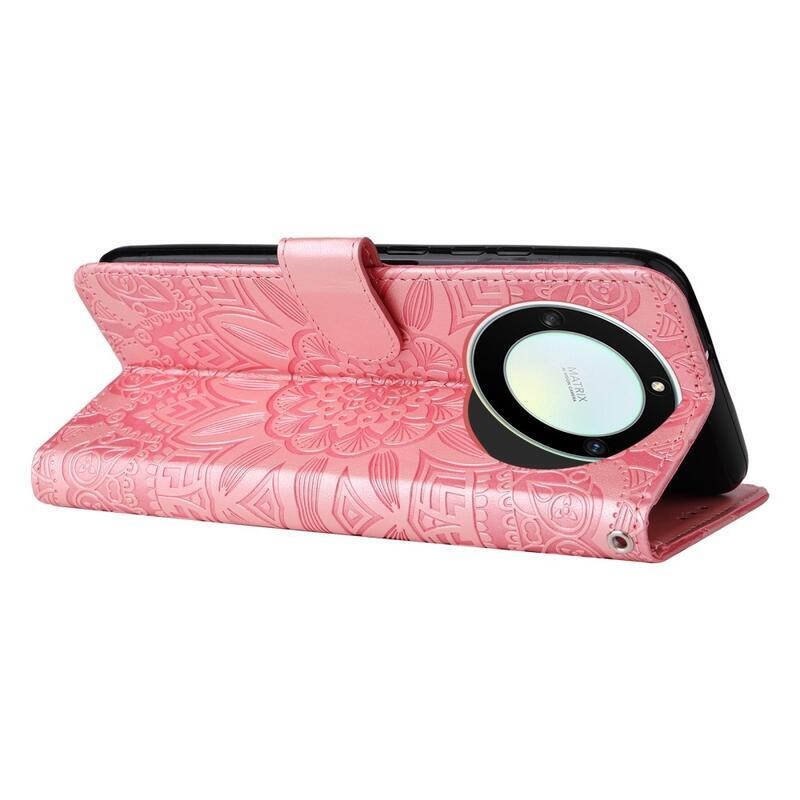 Napraforgó könyv tok Honor Magic 5 Lite 5G - rózsaszínű