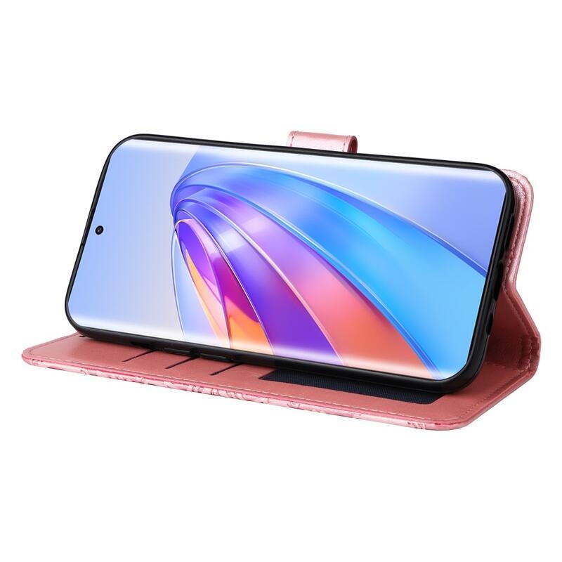 Napraforgó könyv tok Honor Magic 5 Lite 5G - rózsaszínű