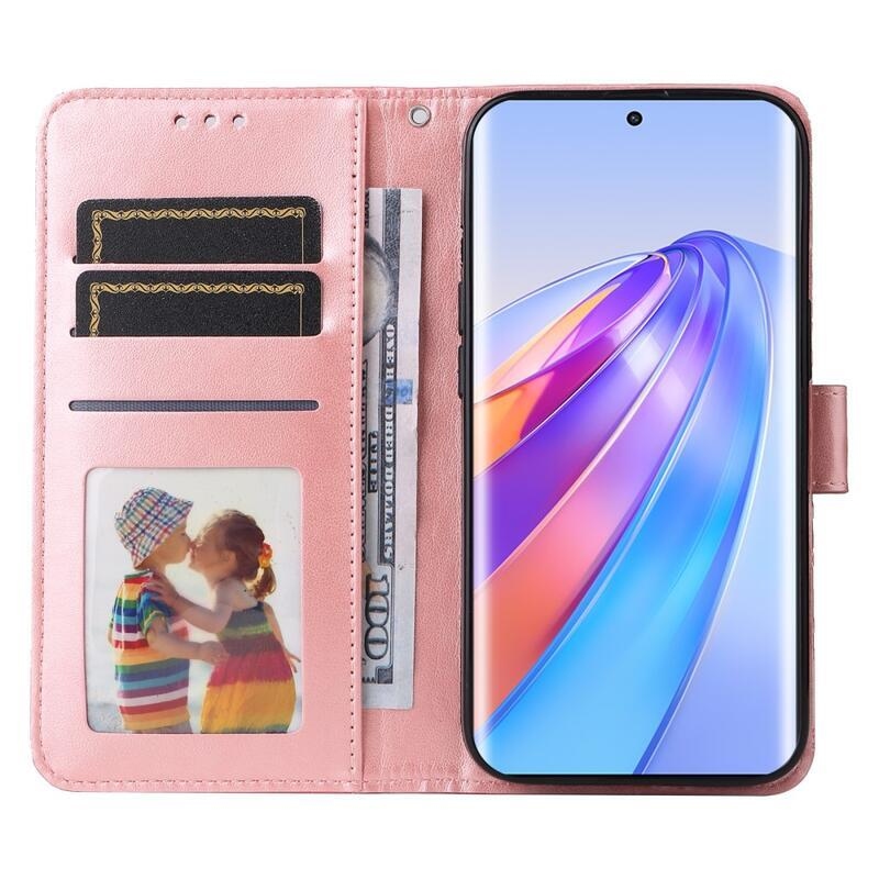 Napraforgó könyv tok Honor Magic 5 Lite 5G - rózsaszínű