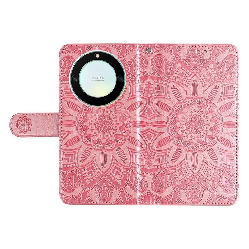 Napraforgó könyv tok Honor Magic 5 Lite 5G - rózsaszínű