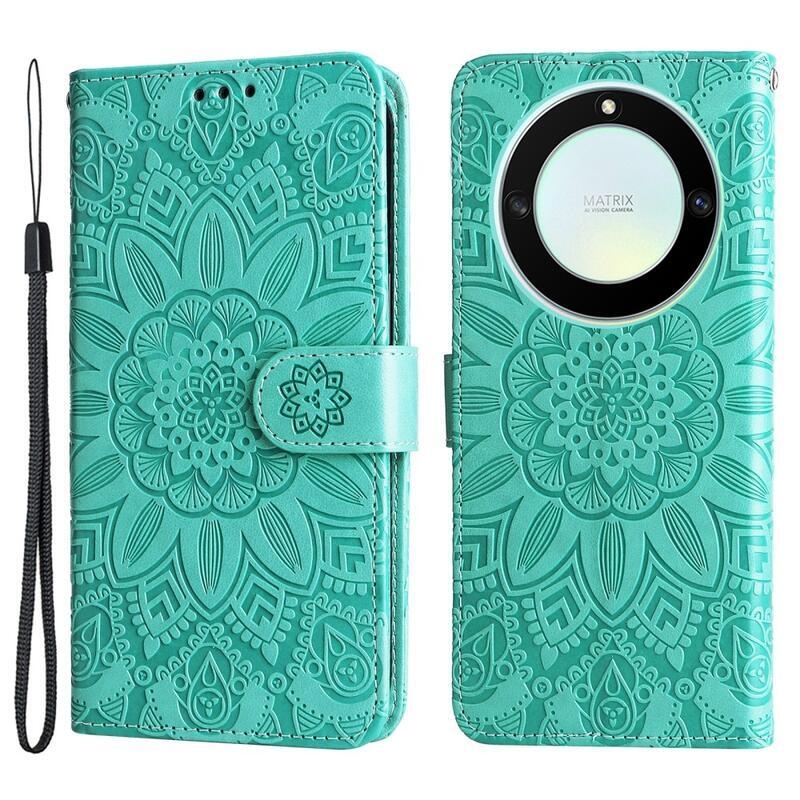 Napraforgó könyvtáska Honor Magic 5 Lite 5G - zöld