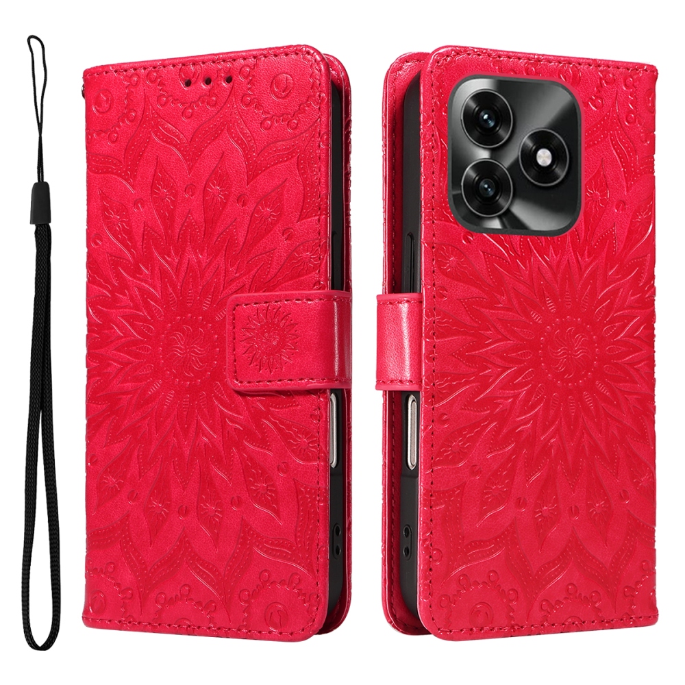 Sunflower könyvtok Honor X5c Plus-hoz - piros