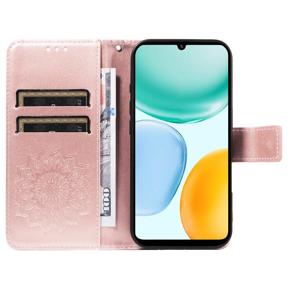 Sunflower könyvtok Honor X5c Plus-hoz - rozéarany