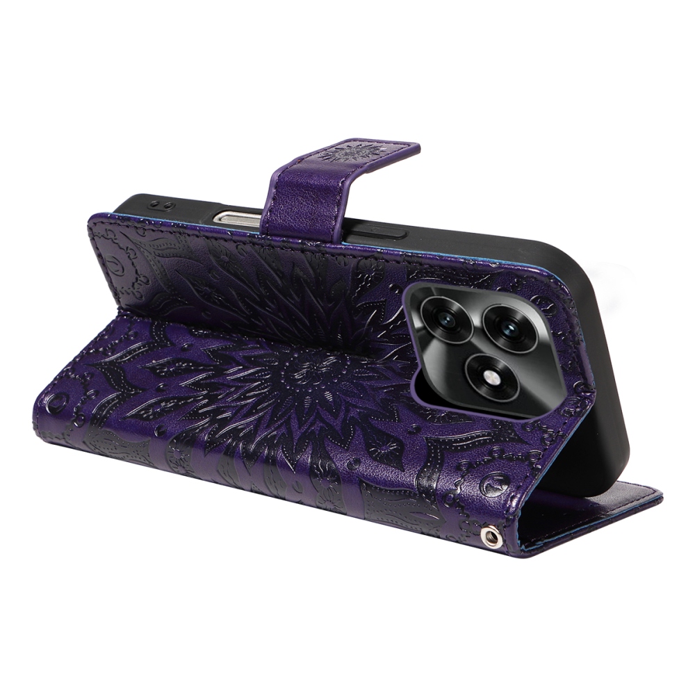 Sunflower könyvtok Honor X5c Plus-hoz - sötétlila