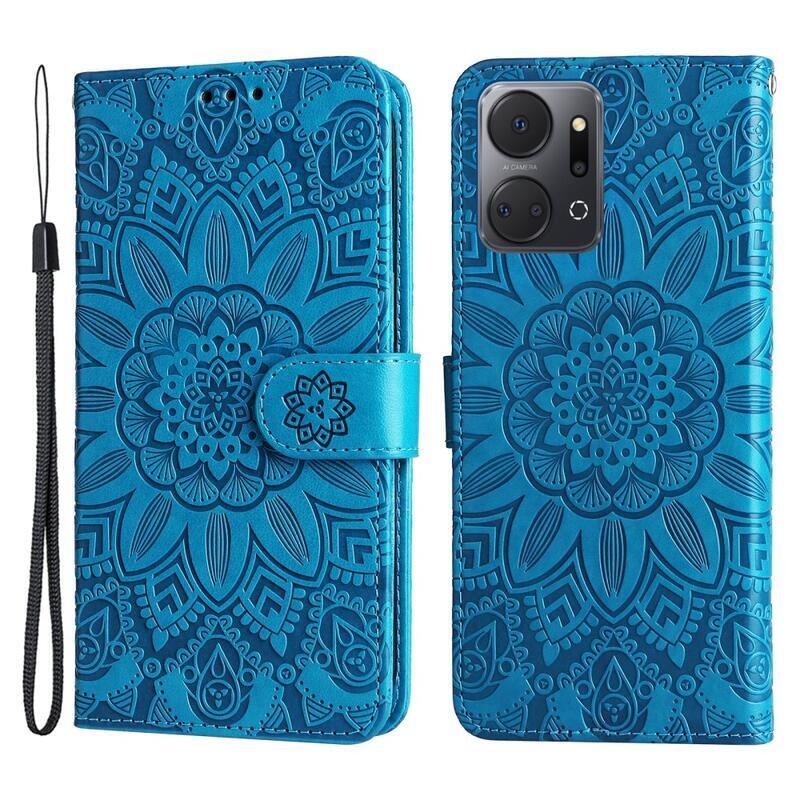 Napraforgó könyvtáska Honor X7a készülékhez - kék