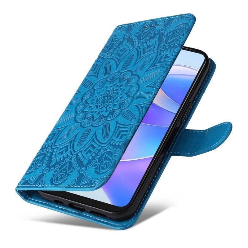 Napraforgó könyvtáska Honor X7a készülékhez - kék