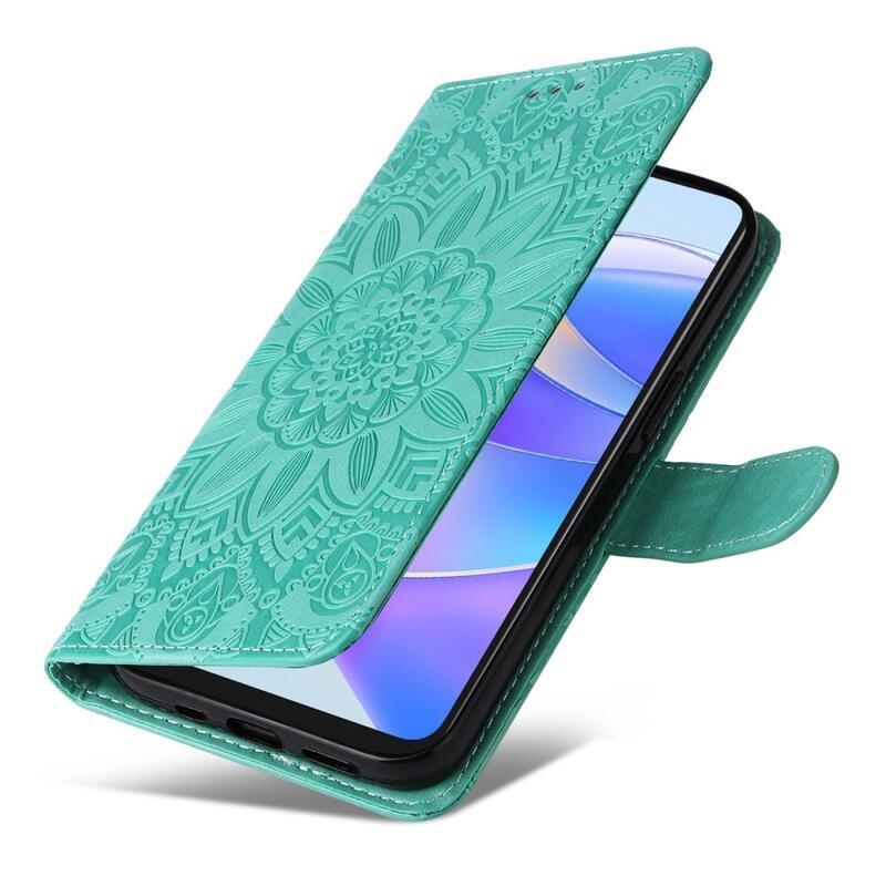 Napraforgó könyvtáska Honor X7a készülékhez - zöld