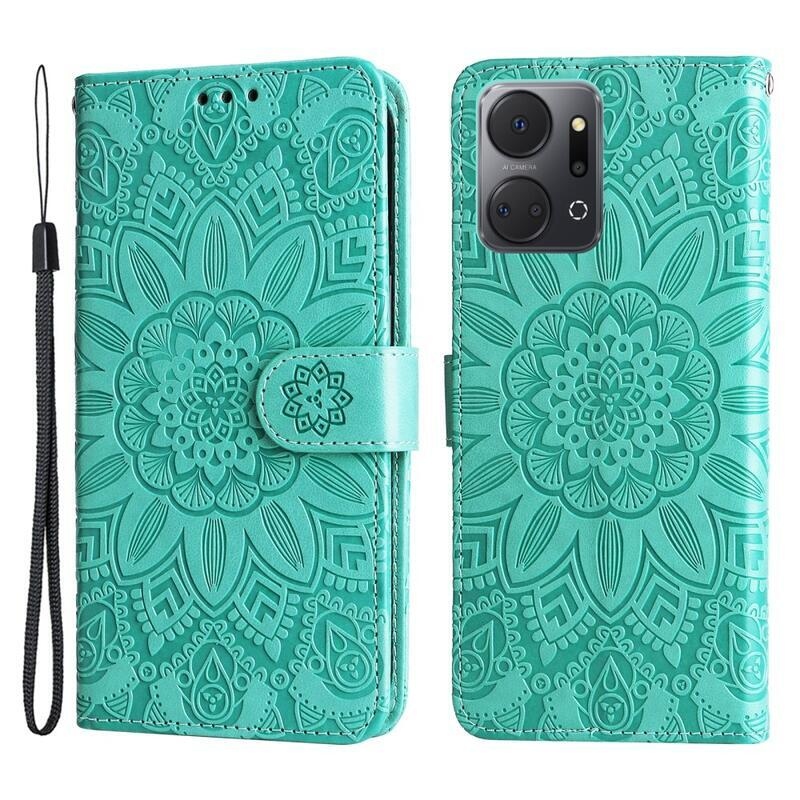 Napraforgó könyvtáska Honor X7a készülékhez - zöld