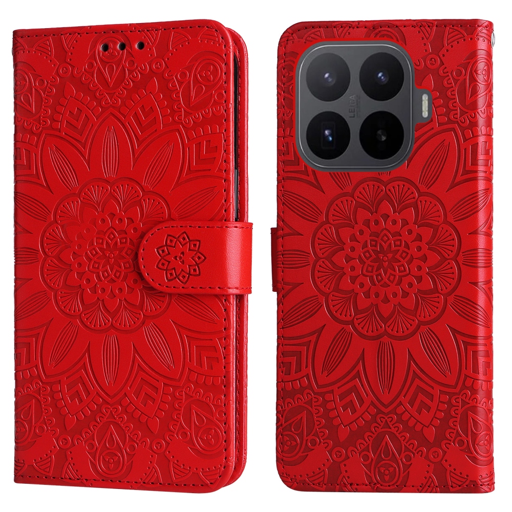 Napraforgó könyv tok Xiaomi 17T-hez - piros