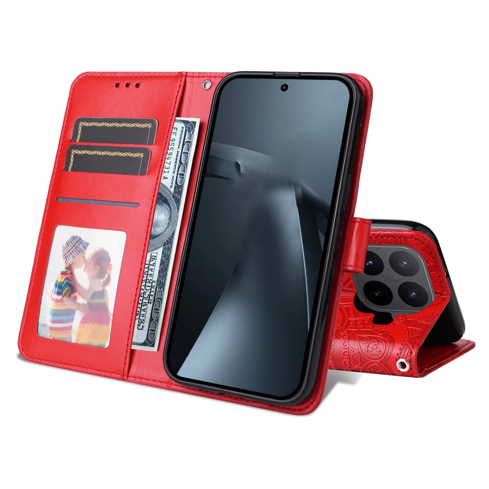 Napraforgó könyv tok Xiaomi 17T-hez - piros