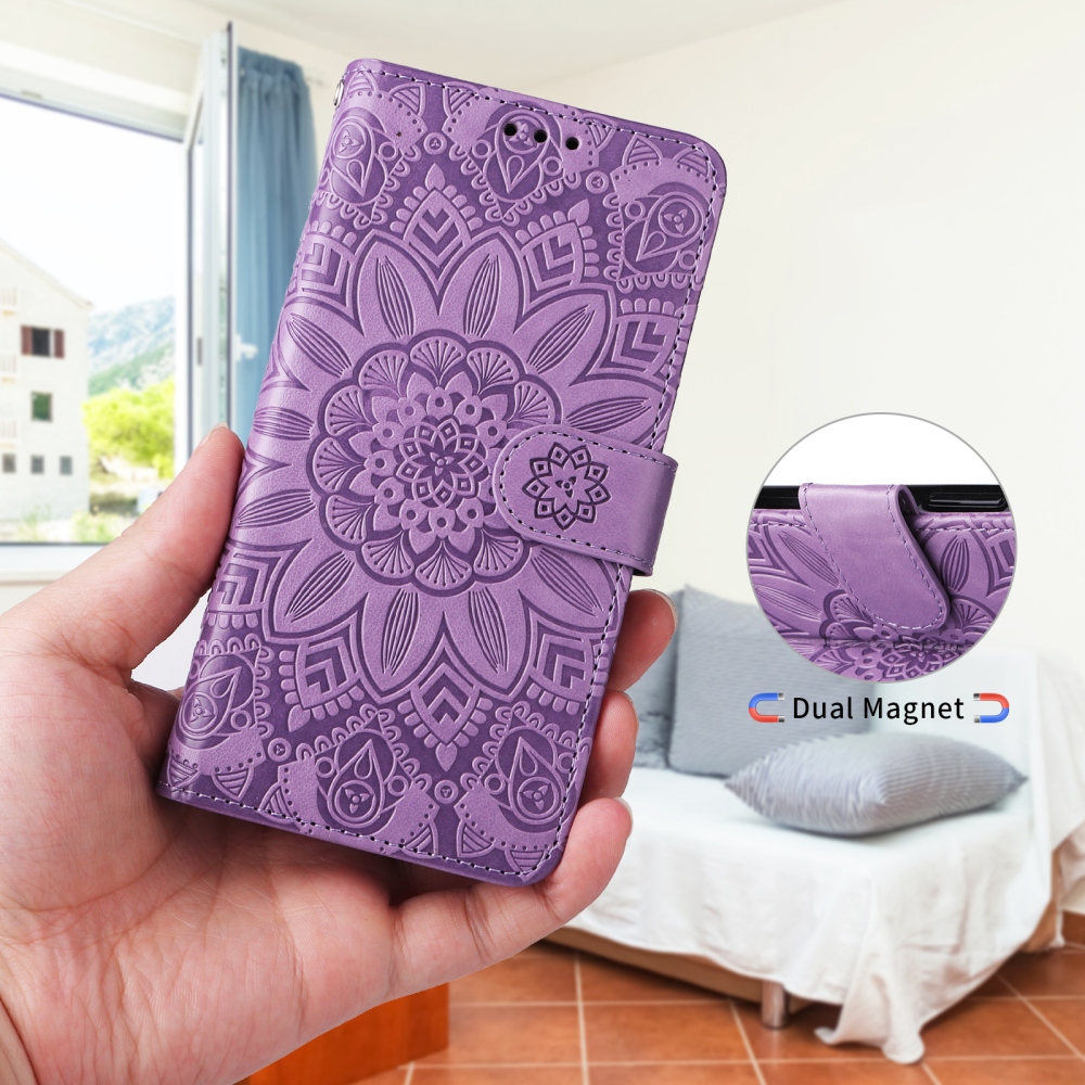 Napraforgó könyv tok Xiaomi 17T-hez - lila