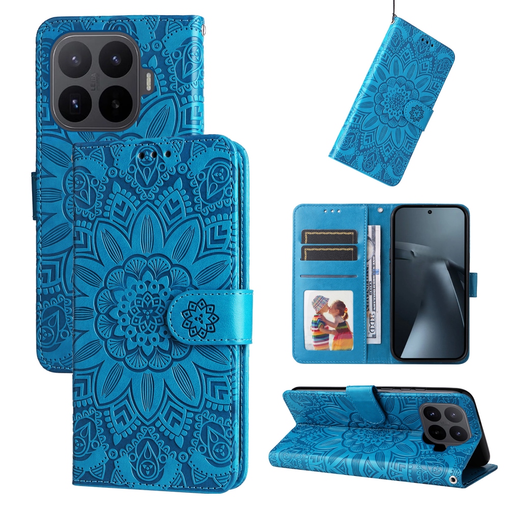 Napraforgó könyv tok Xiaomi 17T-hez - kék
