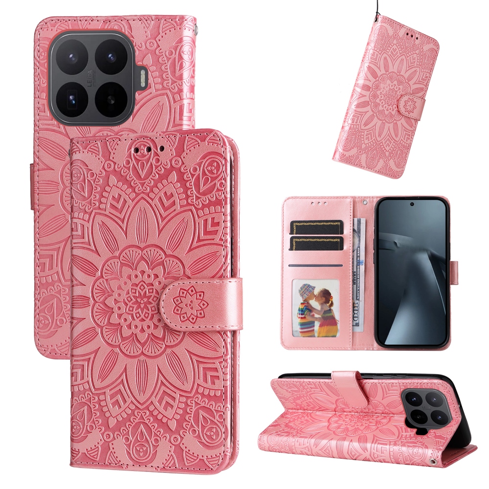 Napraforgó könyv tok Xiaomi 17T-hez - rózsaszín