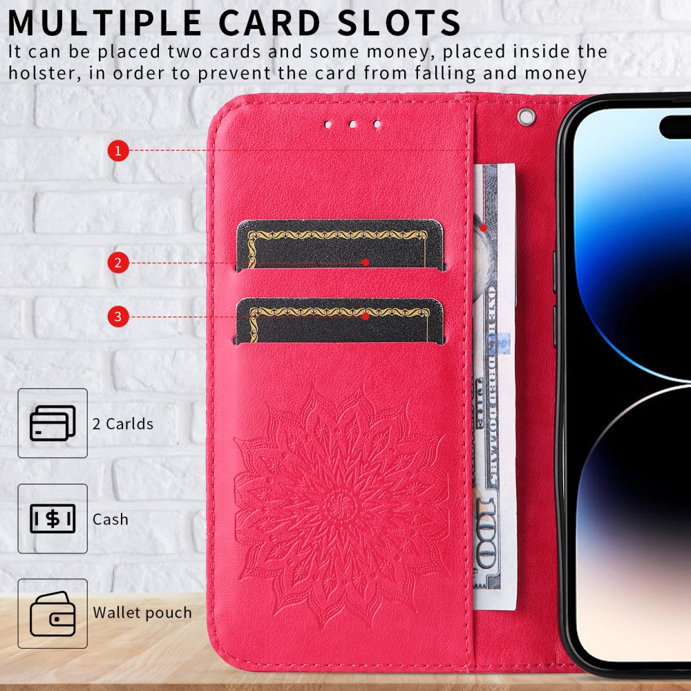 Sunflower könyvformájú tok a Motorola Edge 70 Pro 5G-hez – piros