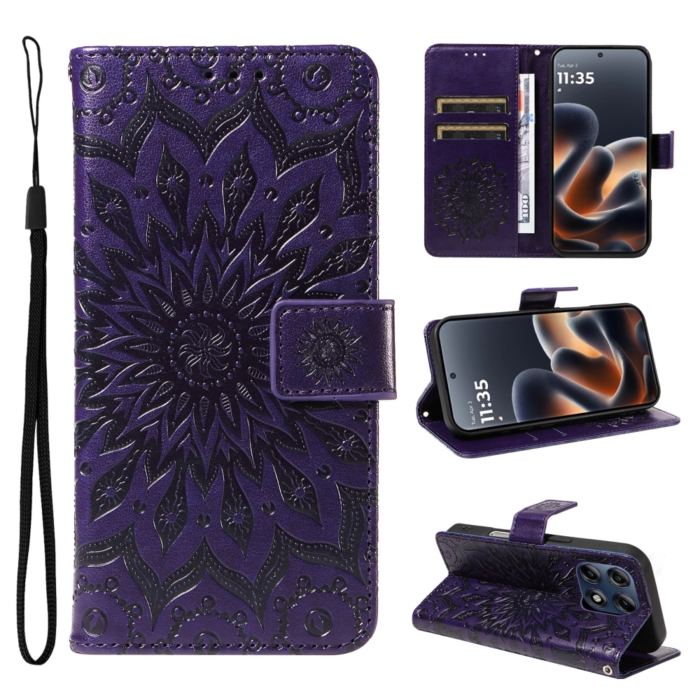 Sunflower könyvformájú tok a Motorola Edge 70 Pro 5G-hez – lila