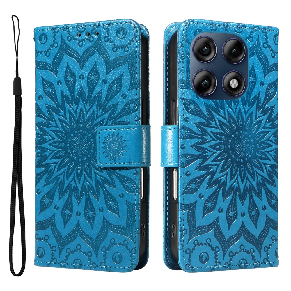 Sunflower könyvhátú tok a Motorola Edge 70 Pro 5G-hez – kék
