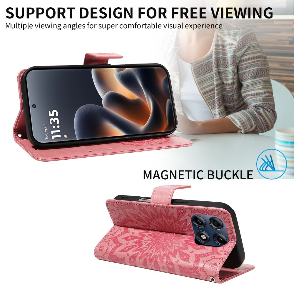 Sunflower könyvformájú tok a Motorola Edge 70 Pro 5G-hez – rózsaszín