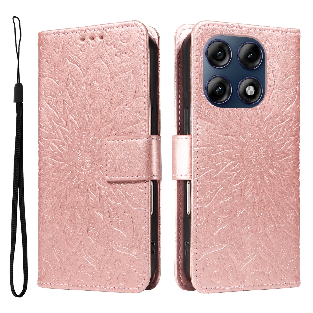 Sunflower könyvformájú tok a Motorola Edge 70 Pro 5G-hez – rózsaszín-arany