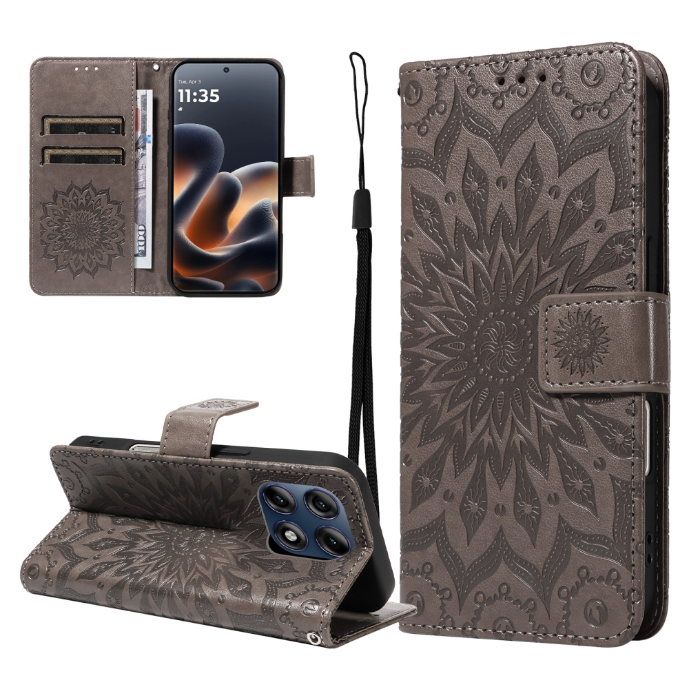 Sunflower könyvformájú tok a Motorola Edge 70 Pro 5G-hez – szürke