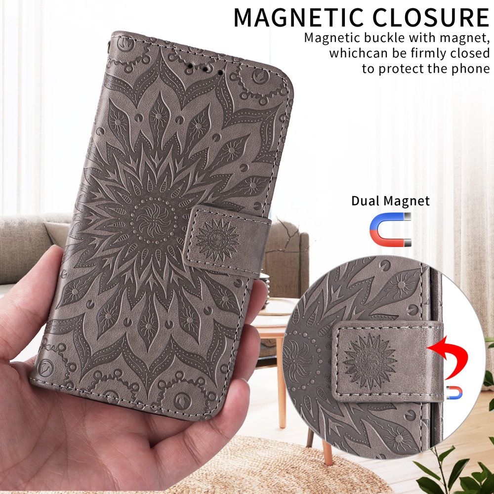 Sunflower könyvformájú tok a Motorola Edge 70 Pro 5G-hez – szürke