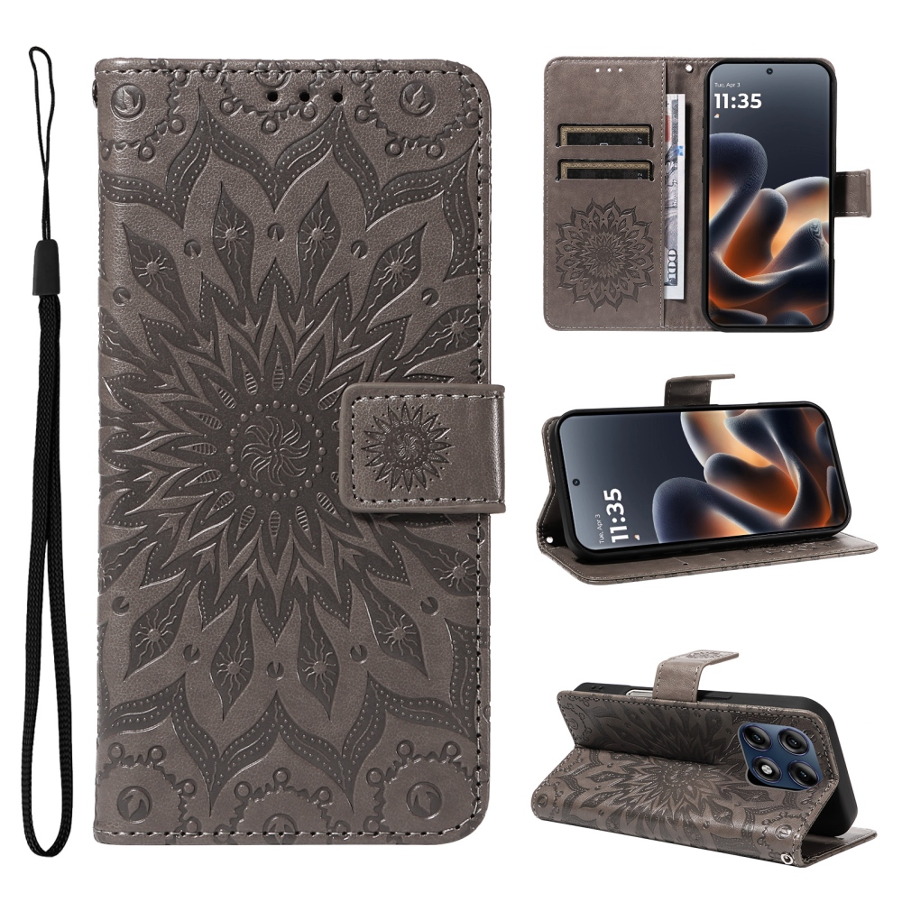 Sunflower könyvformájú tok a Motorola Edge 70 Pro 5G-hez – szürke