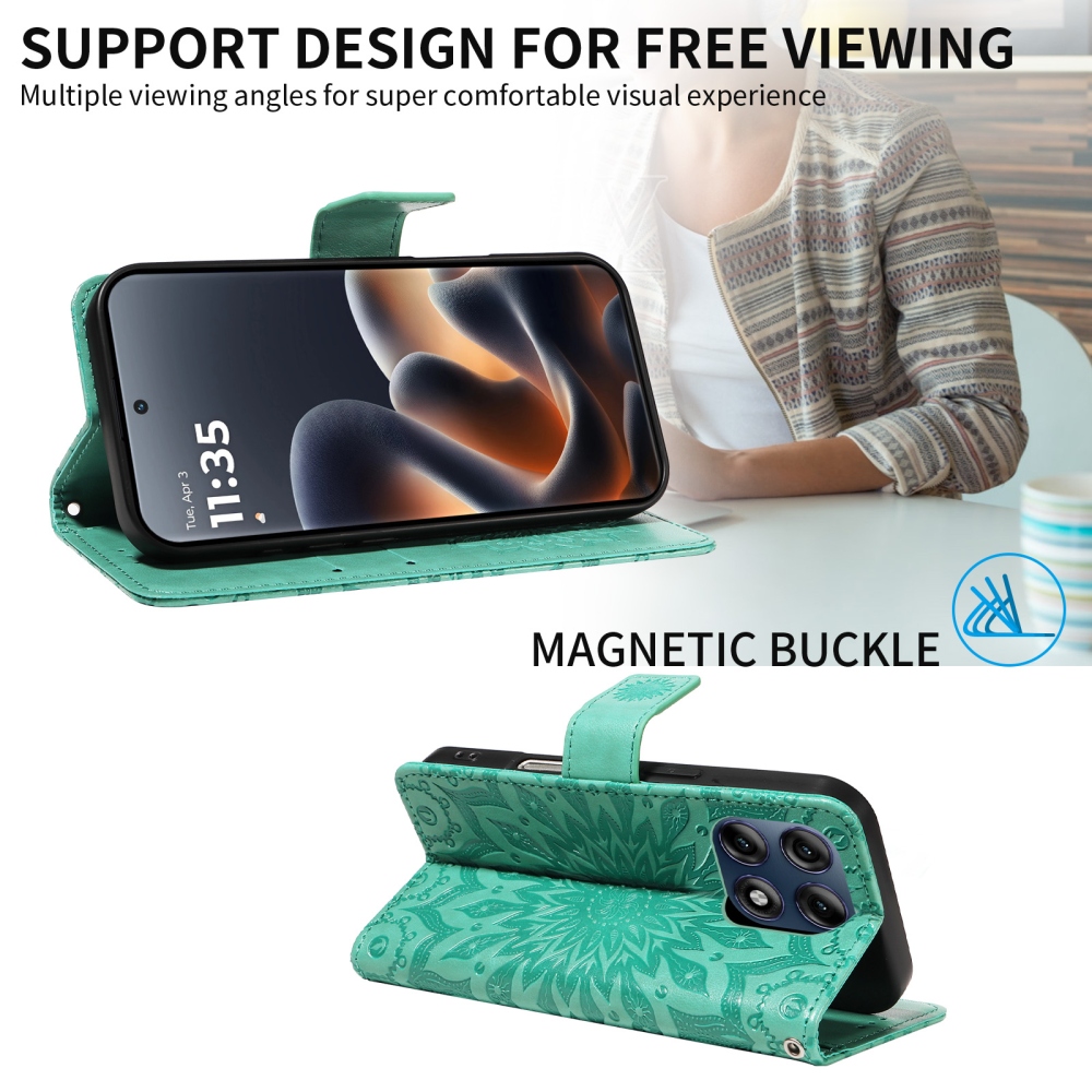 Sunflower könyvformájú tok a Motorola Edge 70 Pro 5G-hez – zöld