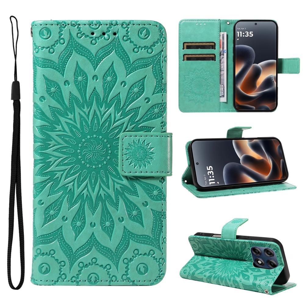 Sunflower könyvformájú tok a Motorola Edge 70 Pro 5G-hez – zöld