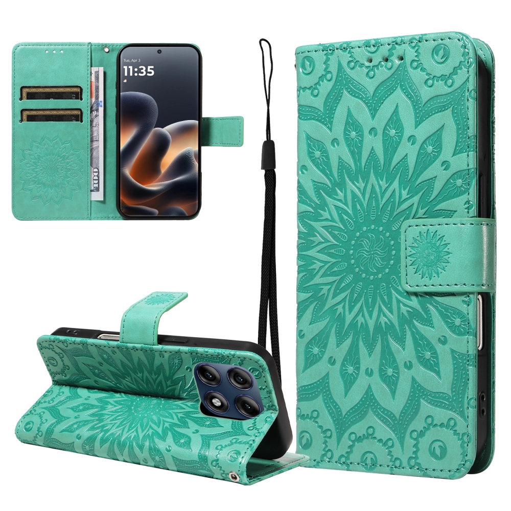 Sunflower könyvformájú tok a Motorola Edge 70 Pro 5G-hez – zöld