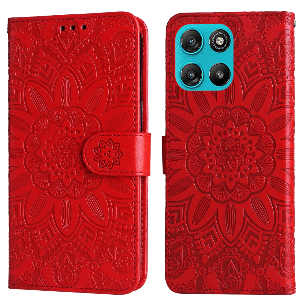 Sunflower könyvformájú tok a Motorola Moto G57 Power 5G-hez – piros