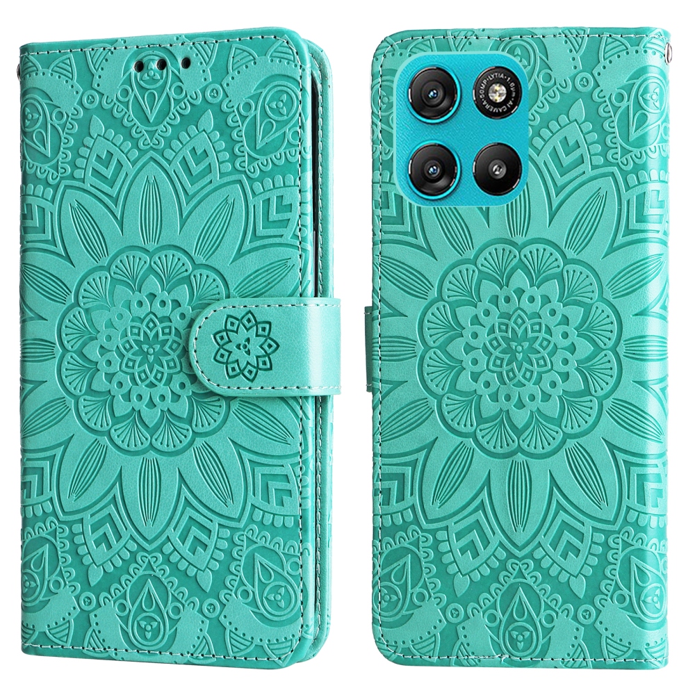 Sunflower könyvformájú tok a Motorola Moto G57 Power 5G-hez – kék-zöld