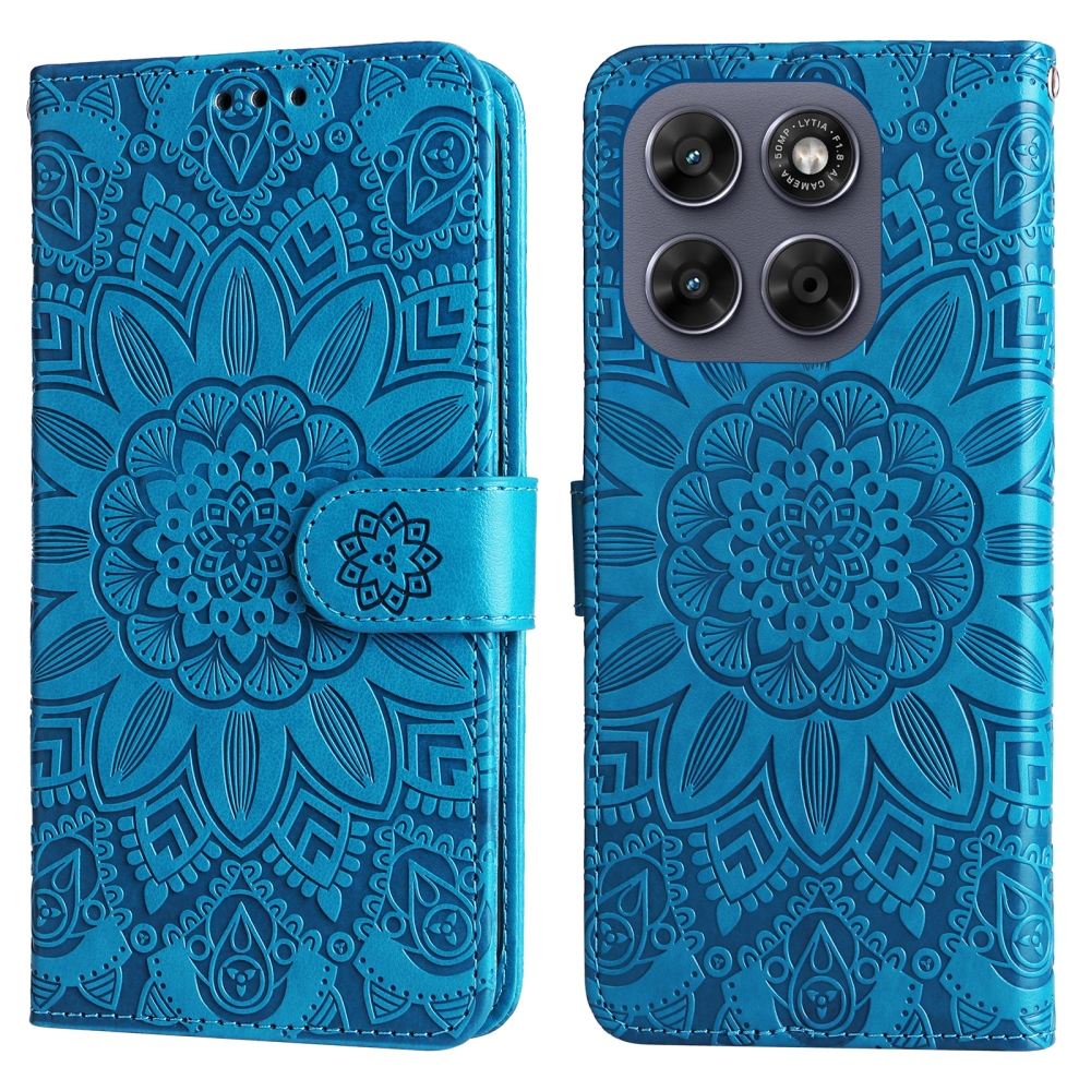 Sunflower könyvformájú tok a Motorola Moto G87 5G/G77 5G/G67 5G készülékekhez – kék