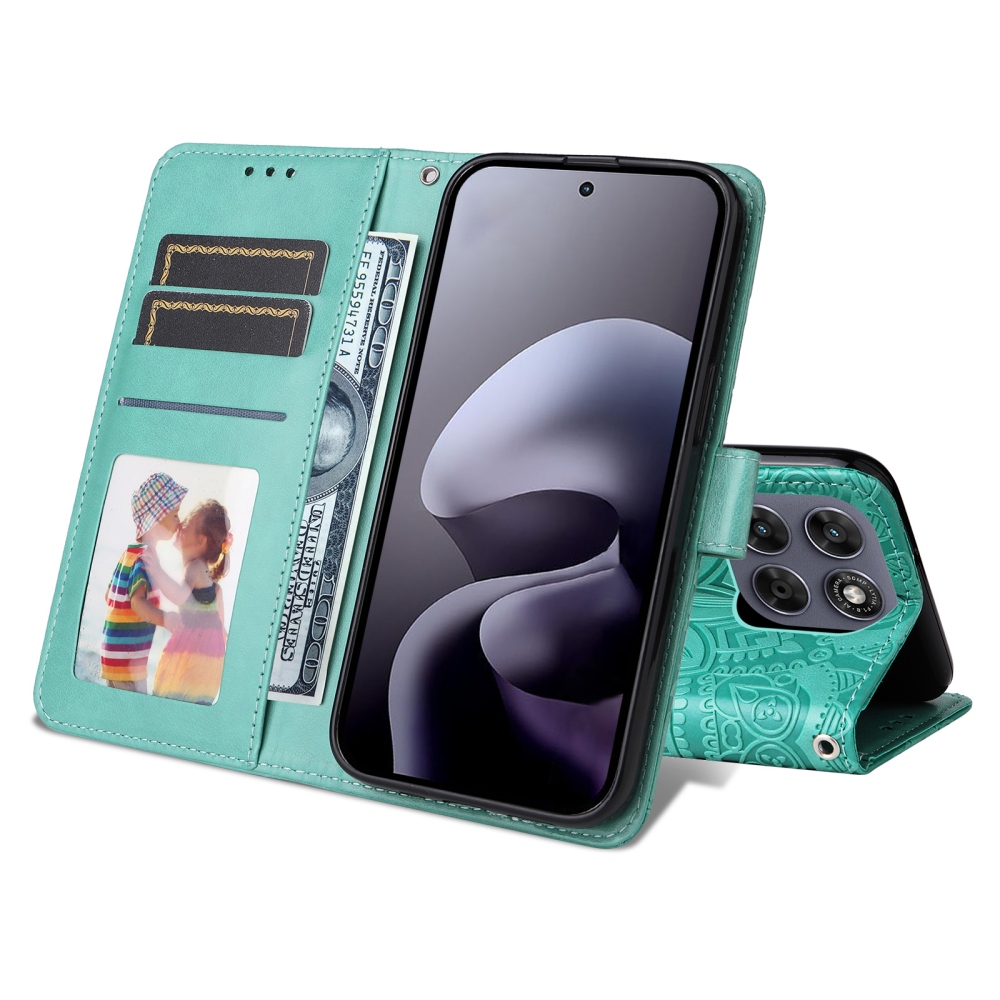 Sunflower könyvformájú tok a Motorola Moto G87 5G/G77 5G/G67 5G készülékekhez – kék-zöld