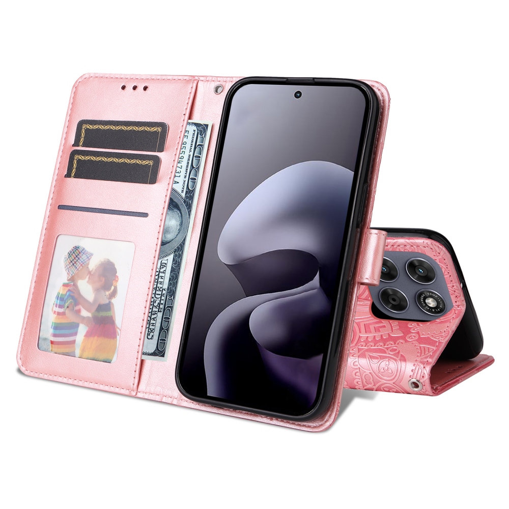Sunflower könyvformájú tok a Motorola Moto G87 5G/G77 5G/G67 5G készülékekhez – rózsaszín