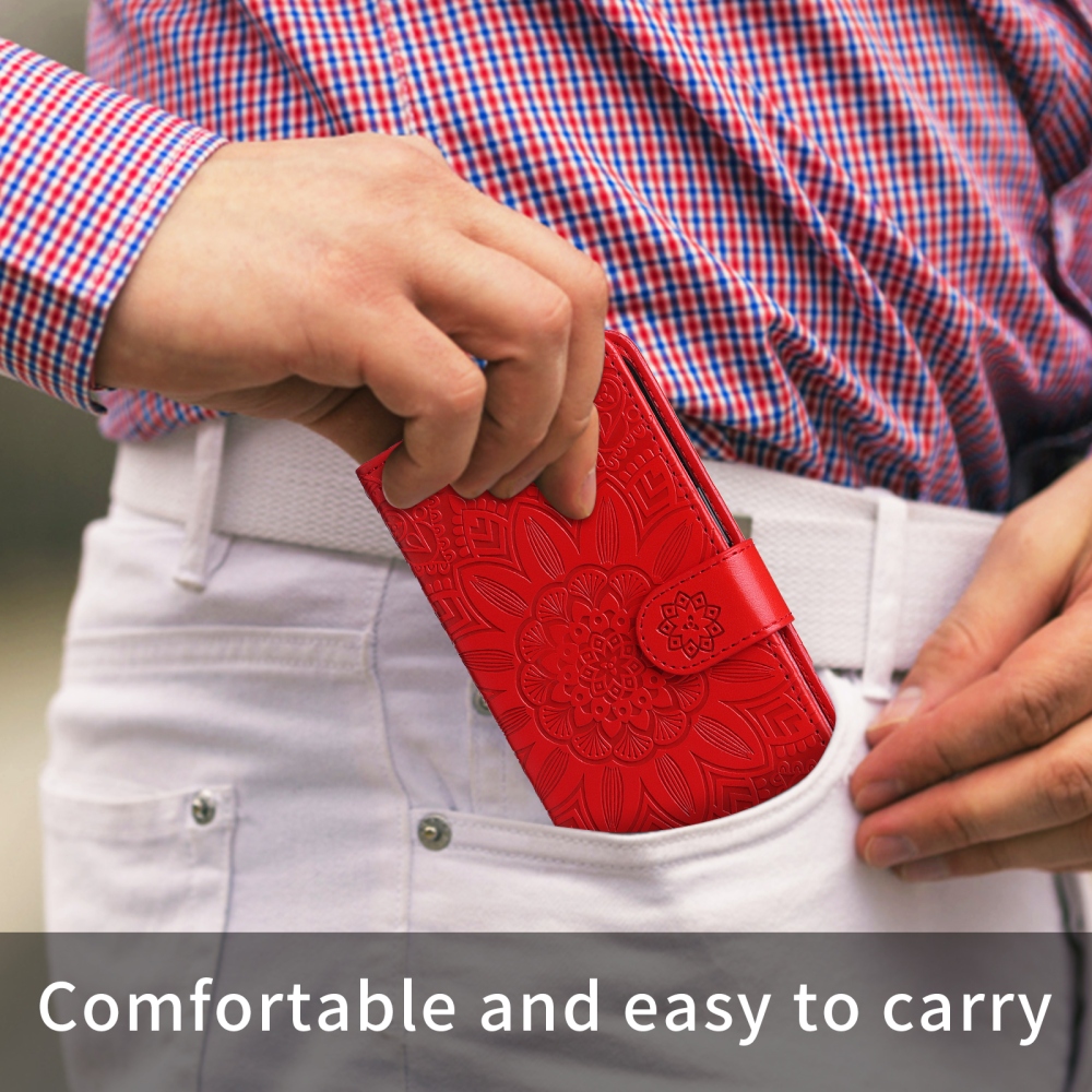 Napraforgó könyv tok a OnePlus 15R 5G-hez - piros