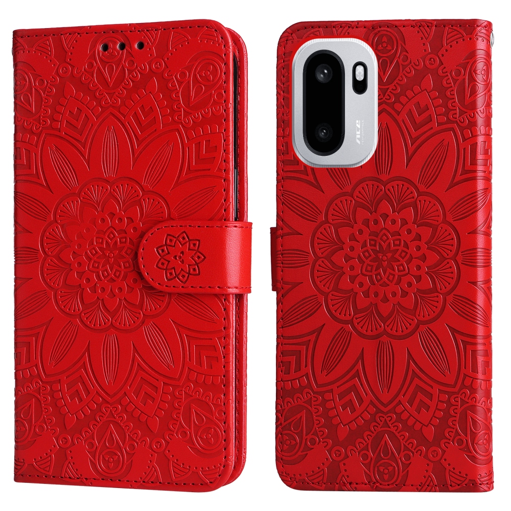 Napraforgó könyv tok a OnePlus 15R 5G-hez - piros