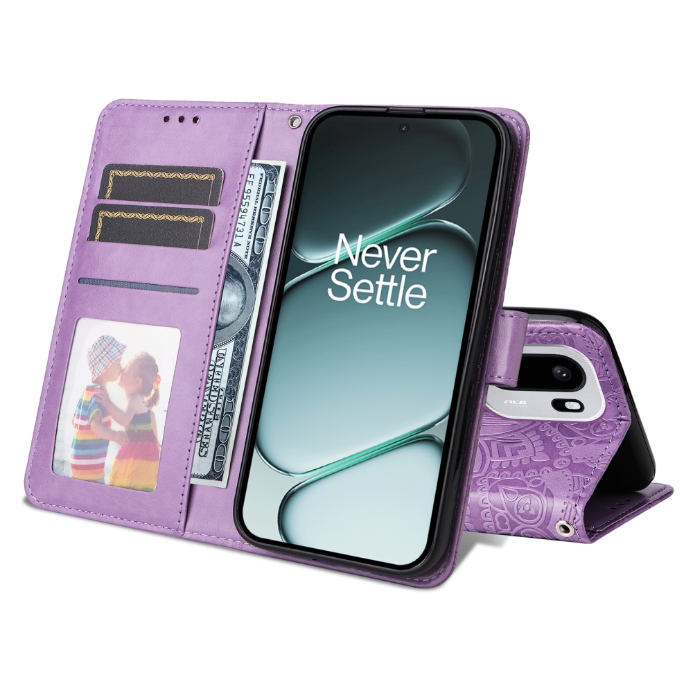 Napraforgó könyv tok a OnePlus 15R 5G-hez - lila