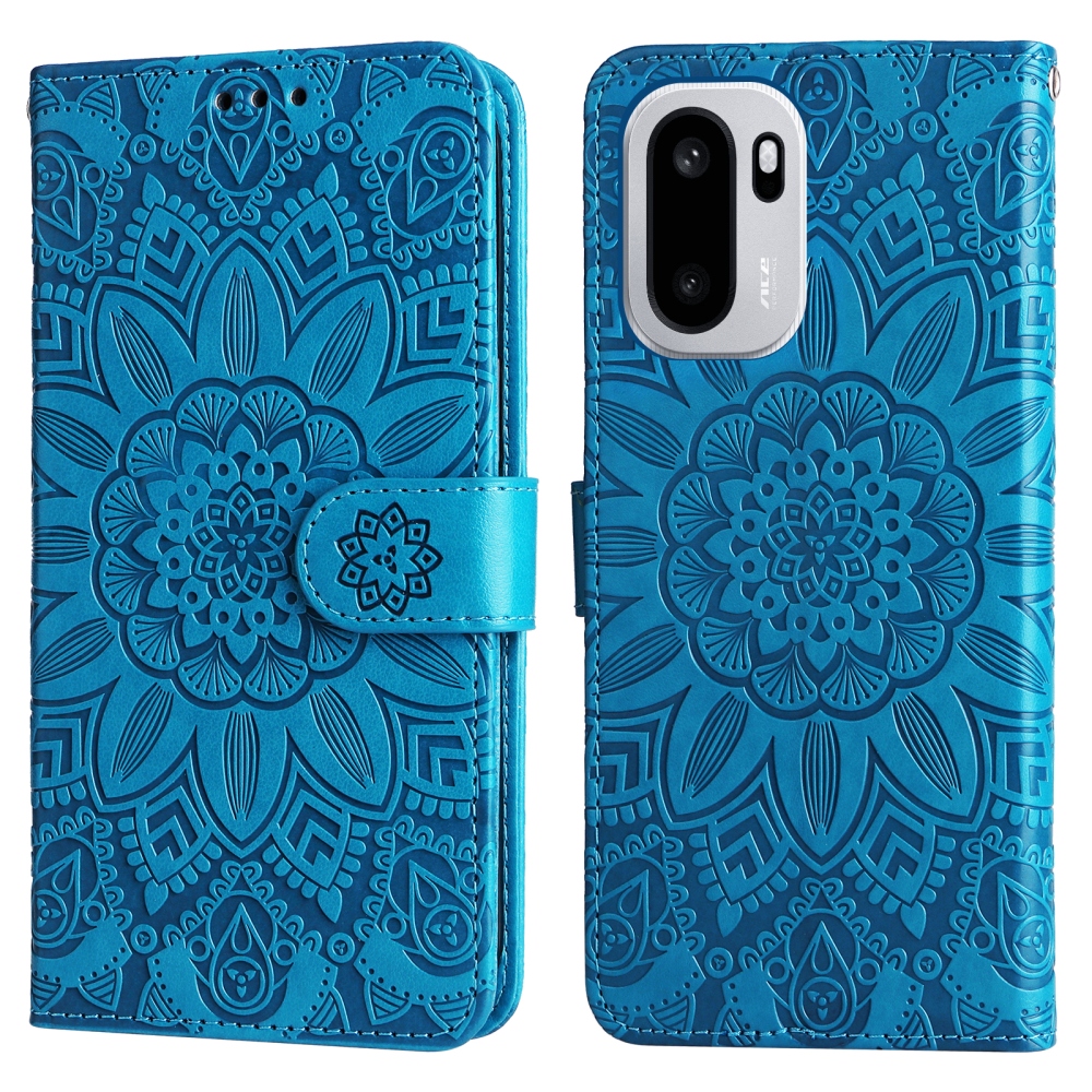 Napraforgó könyv tok a OnePlus 15R 5G készülékhez - kék