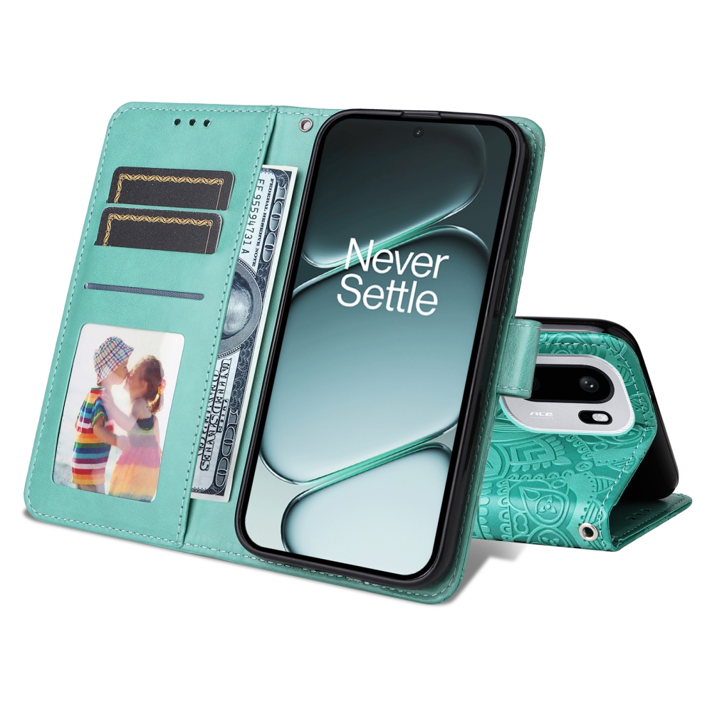 Napraforgó könyv tok a OnePlus 15R 5G-hez - teal színű