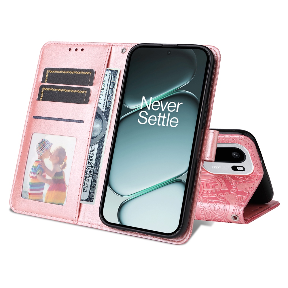 Napraforgó könyv tok a OnePlus 15R 5G-hez - rózsaszín