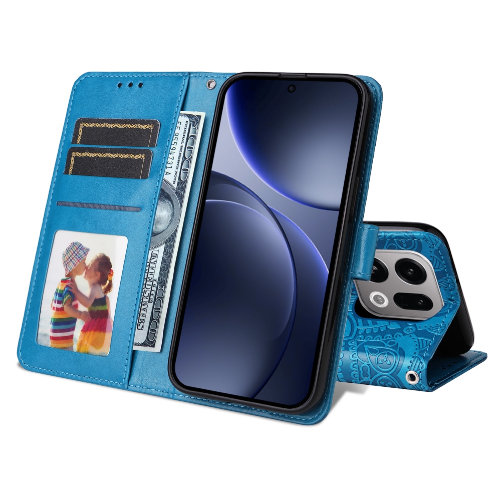 Napraforgó könyv tok az Oppo Find X9 5G számára - kék