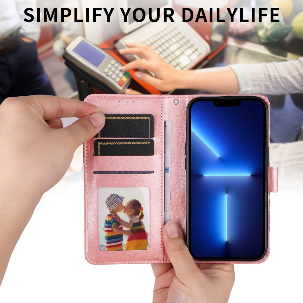 Napraforgó könyv tok az Oppo Find X9 5G számára - rózsaszín