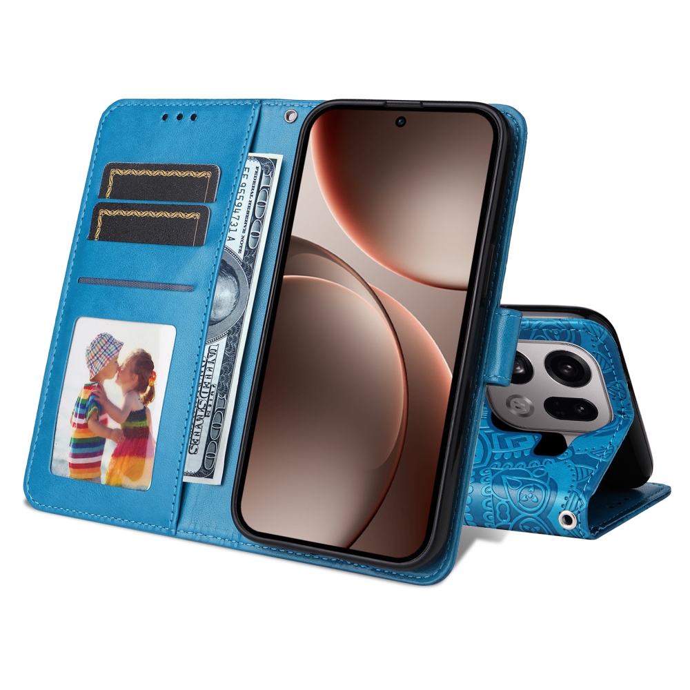 Napraforgó könyv tok az Oppo Find X9 Pro 5G készülékhez - kék