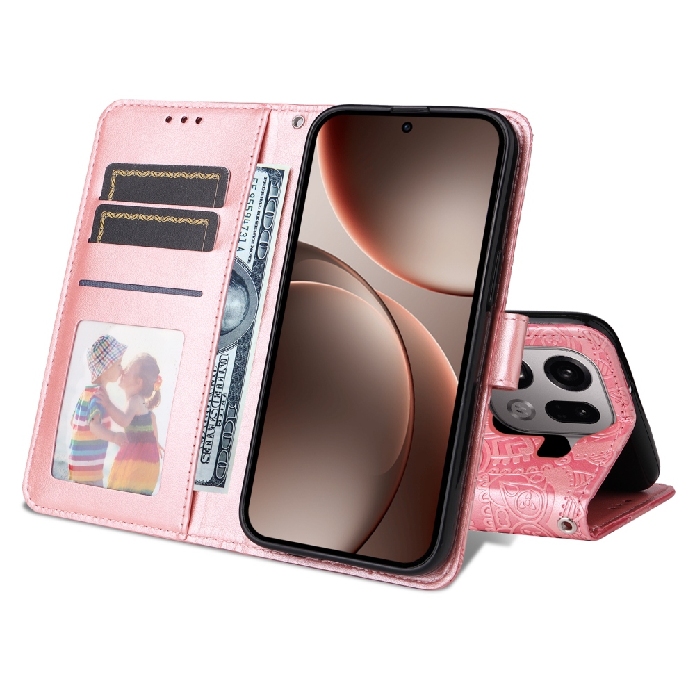 Napraforgó könyv tok az Oppo Find X9 Pro 5G számára - rózsaszín