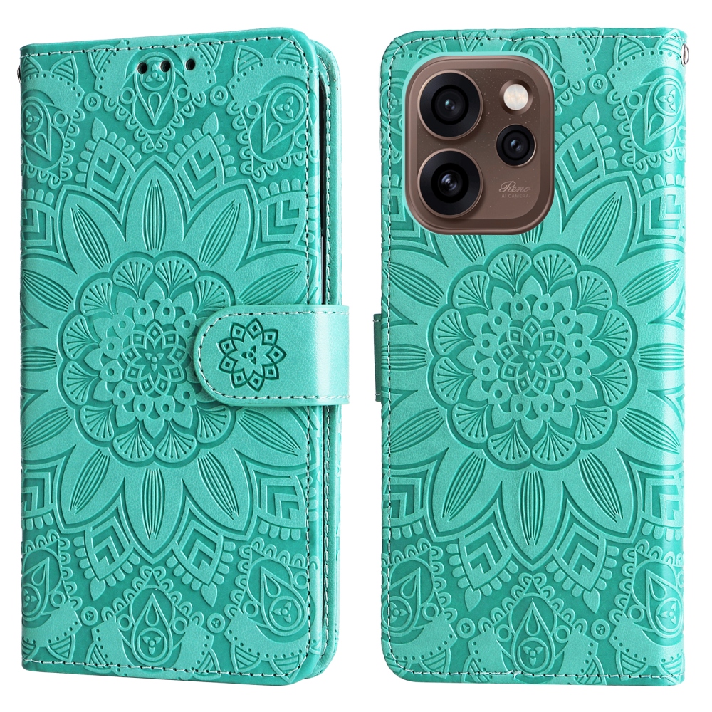 Napraforgó könyv tok Oppo Reno 15 Pro 5G - teal - teal