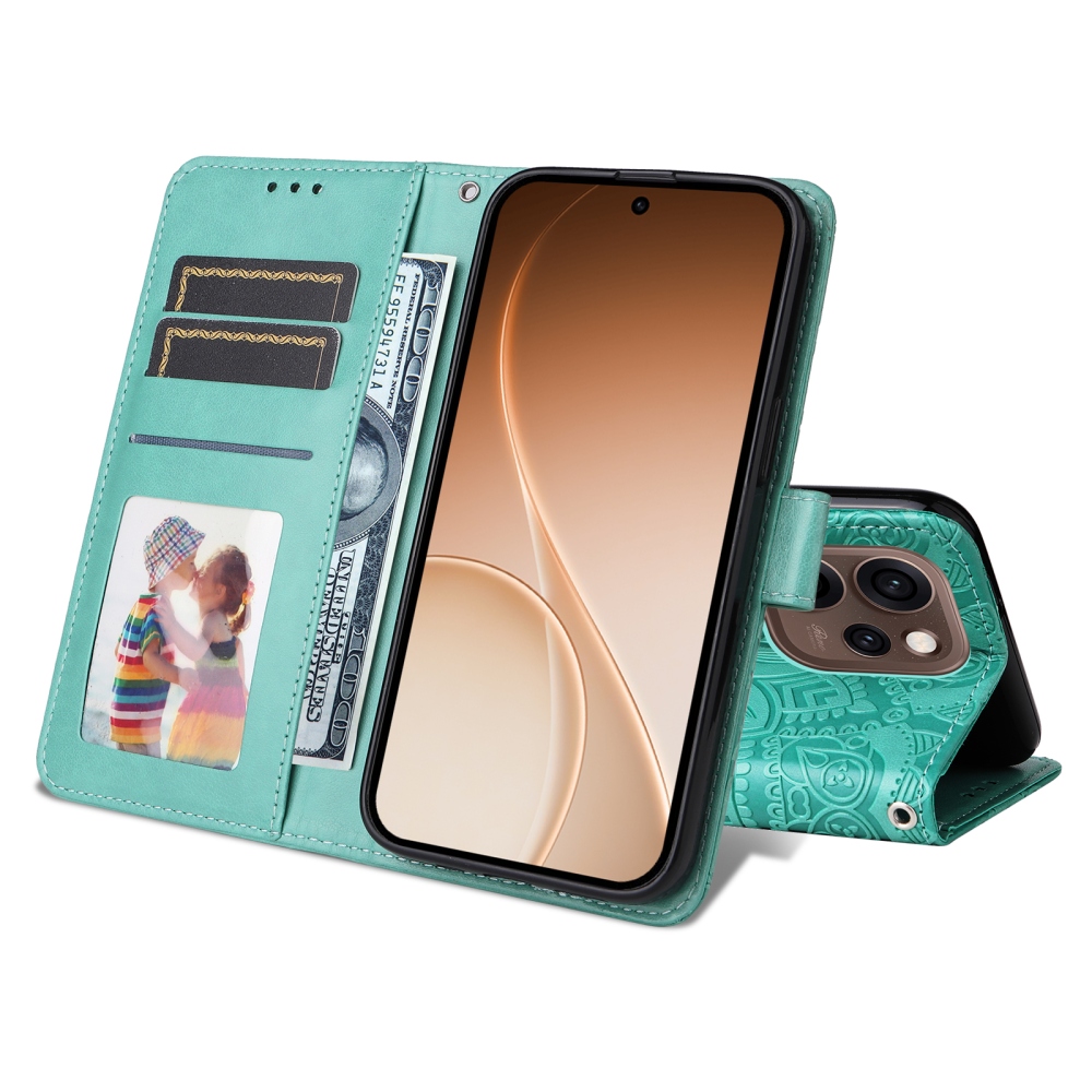 Napraforgó könyv tok Oppo Reno 15 Pro 5G - teal - teal