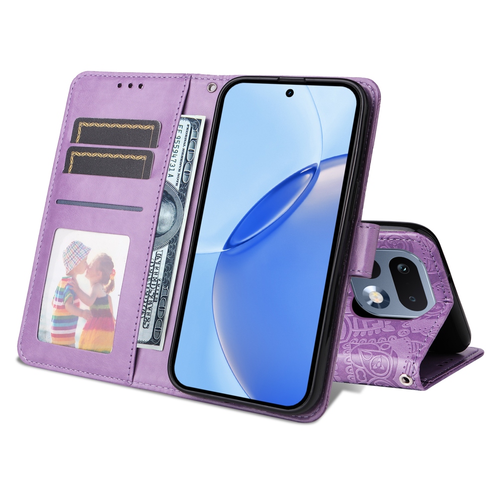 Napraforgó könyvtáska a Realme 16 Pro 5G készülékhez - lila